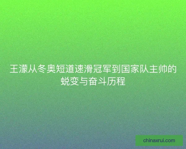 王濛从冬奥短道速滑冠军到国家队主帅的蜕变与奋斗历程